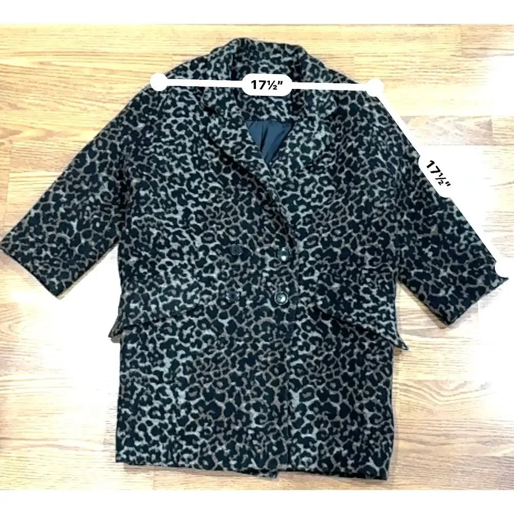 COACH Classic Wool Blend Cocoon Coat Double Breasted Oversized 3/4 Sleeve XS